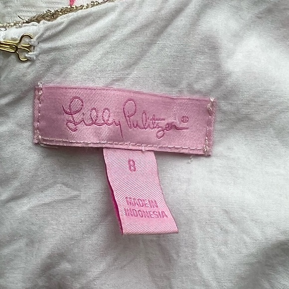 Lilly Pulitzer Janice Resort White Clover Cup Shift Dress Size 8 - Picture 6 of 7